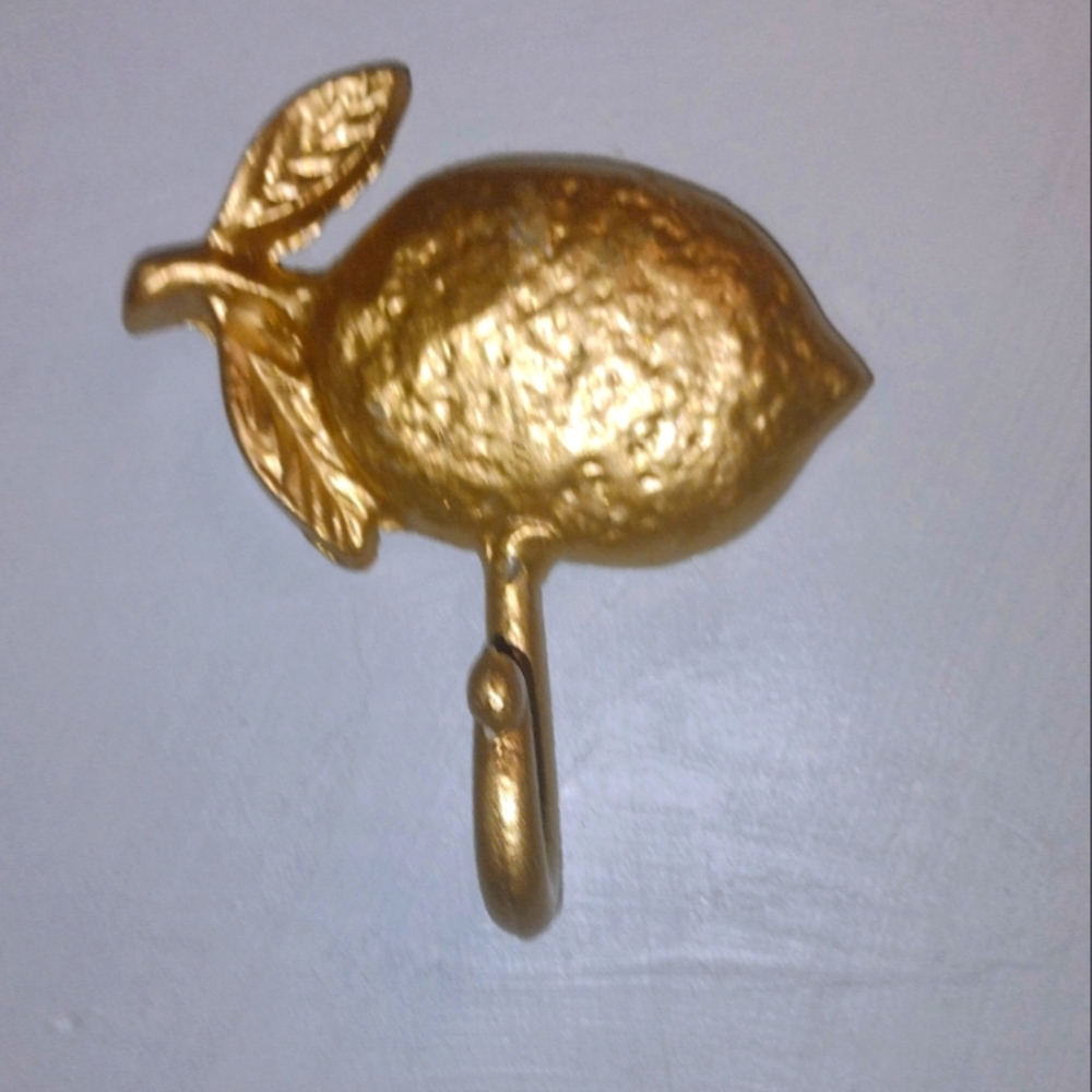 Gold Lemon Decorative Wall Hook